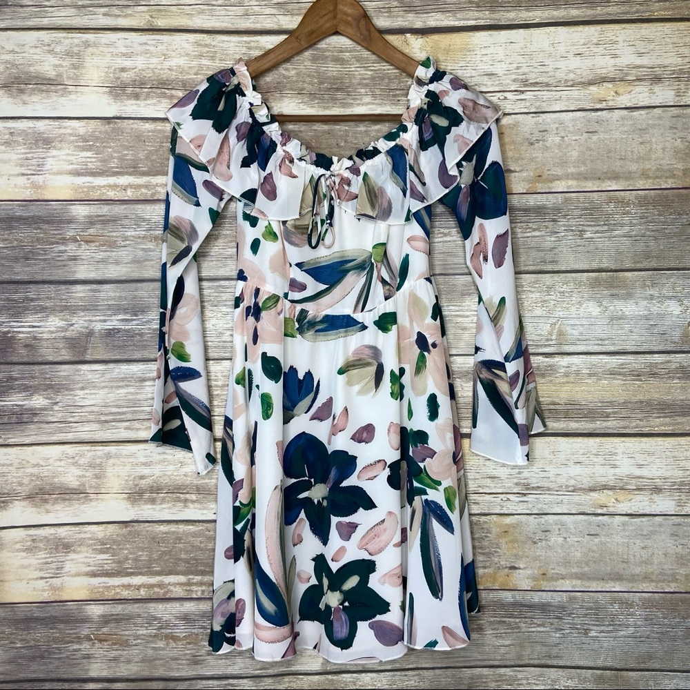 STONE COLD FOX Women's Size 1 Mini Boho Floral Dress 100% Silk Lined